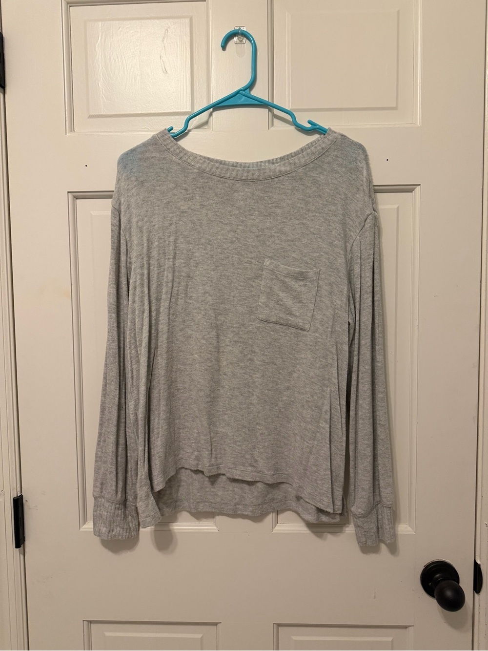 stars above Light Gray Long Sleeve Pocket Tee